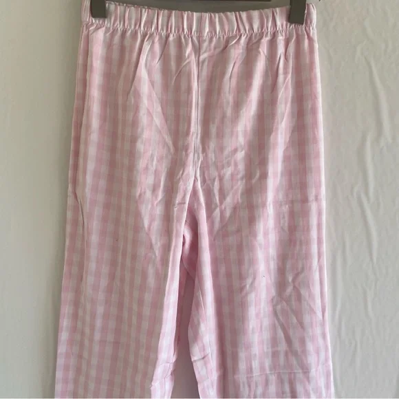 Petite Plume Pink Gingham Pajama Set Size 14